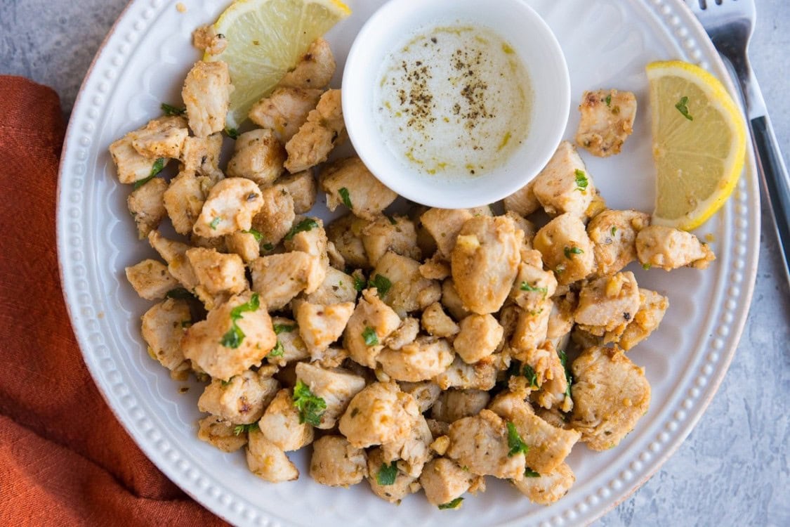 Lemon Garlic Chicken Bites The Roasted Root