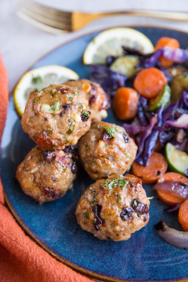 Mediterranean Baked Turkey Meatballs The Roasted Root