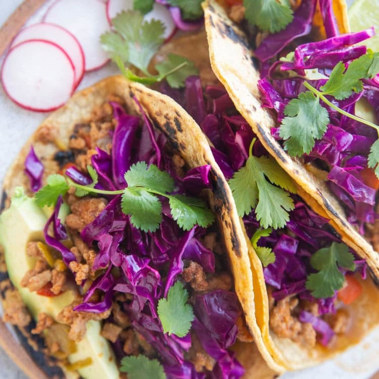 Ground Turkey Tacos With Cabbage Slaw And Avocado The Roasted Root