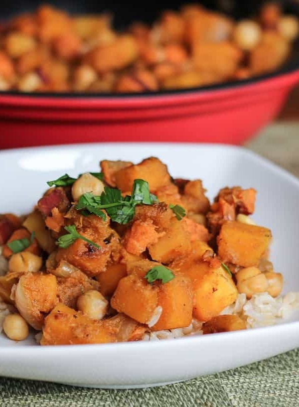 Butternut Squash and Sweet Potato Tagine - a nutritious vegan dish surely to please the whole family | TheRoastedRoot.net