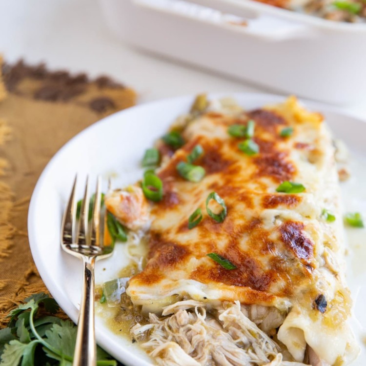 Chicken Enchiladas with Green Sauce - The Roasted Root
