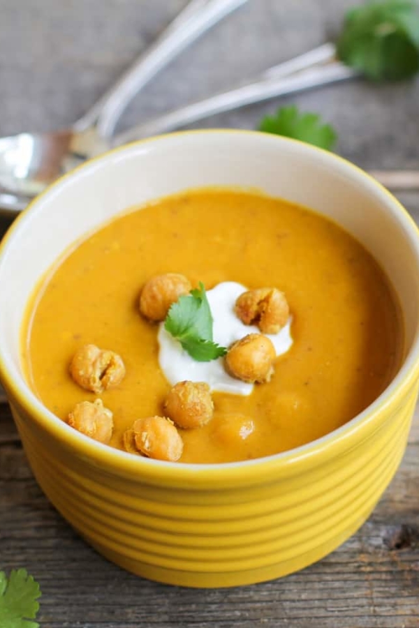 Coconut Curry Sweet Potato Soup - healthy, vegan, delicious | TheRoastedRoot.com