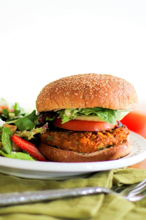 Sweet Potato Veggie Burgers | TheRoastedRoot.net #healthy #recipe #vegetarian
