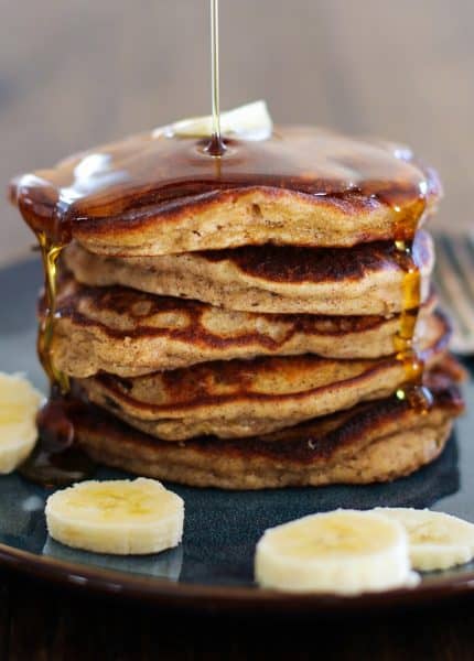 Banana Bread Almond Flour Pancakes - The Roasted Root