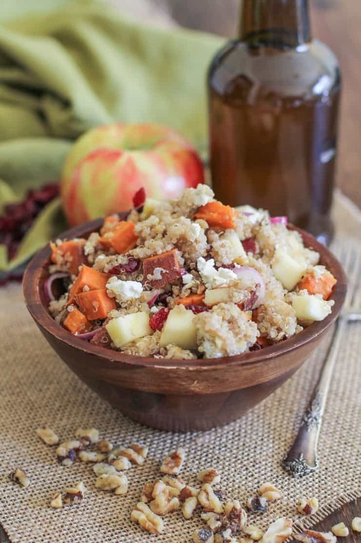 Roasted Sweet Potato Quinoa Salad with Maple-Orange Dressing