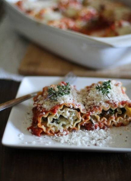 Portabella and Spinach Lasagna Roll-Ups