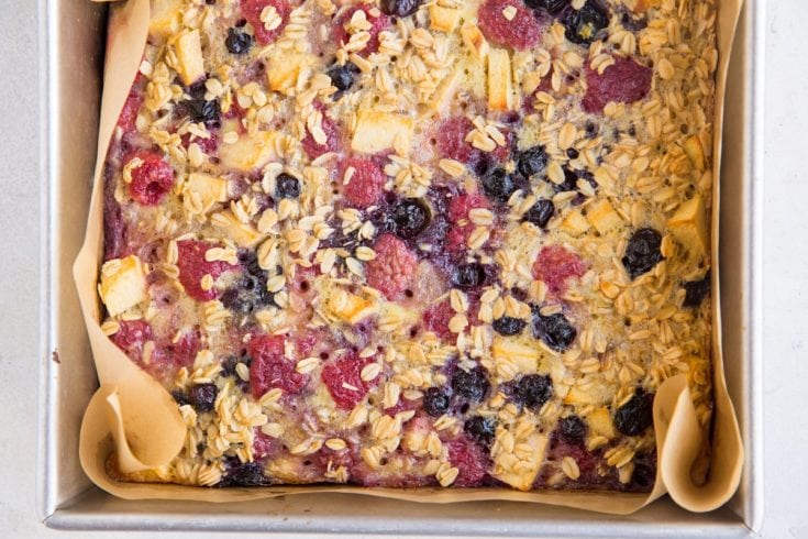 Mixed Berry and Apple Baked Oatmeal