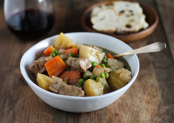 Beef and Root Vegetable Stew with red wine