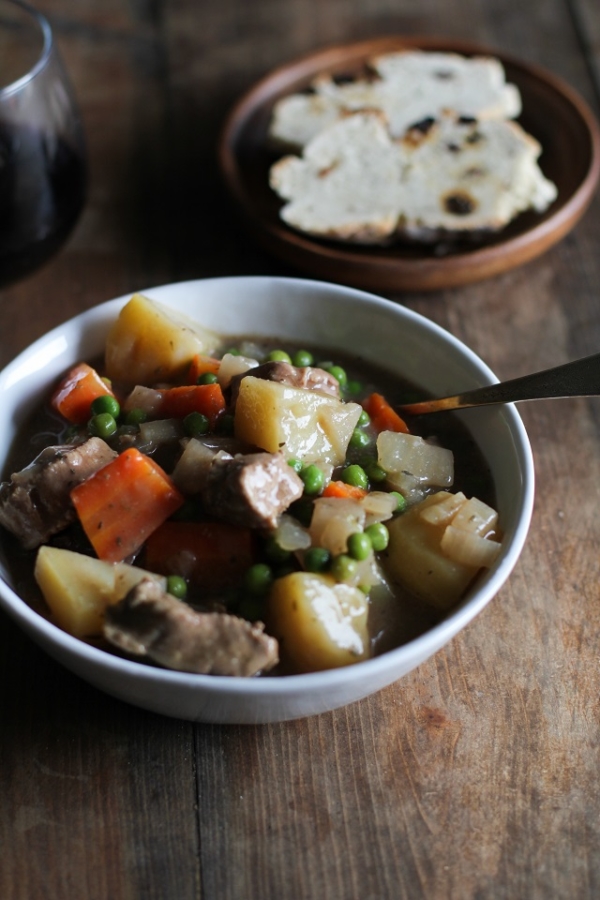 Beef and Root Vegetable Stew with red wine