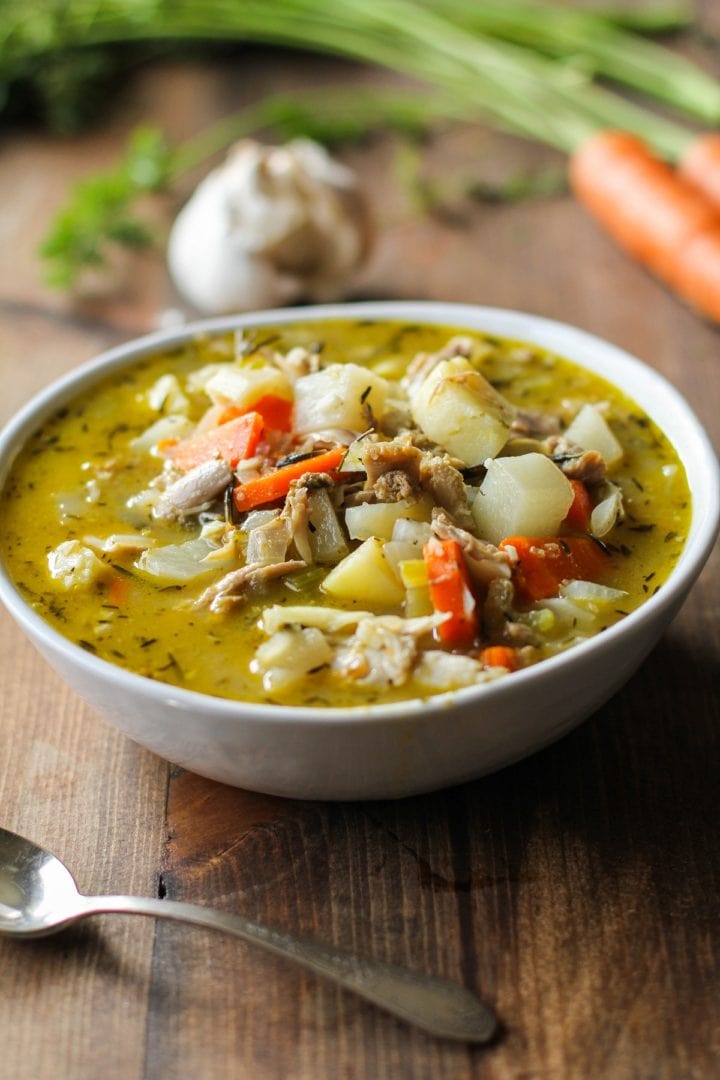 Leftover Turkey Soup With Root Vegetables The Roasted Root 