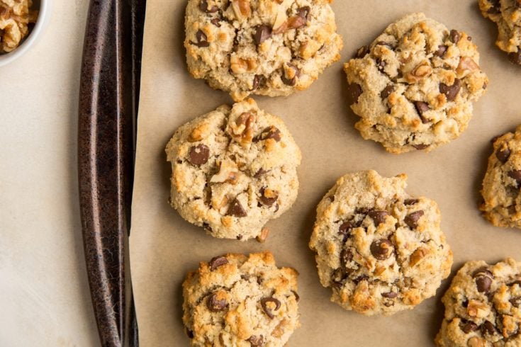 Almond Flour Chocolate Chip Cookies with Walnuts - The Roasted Root