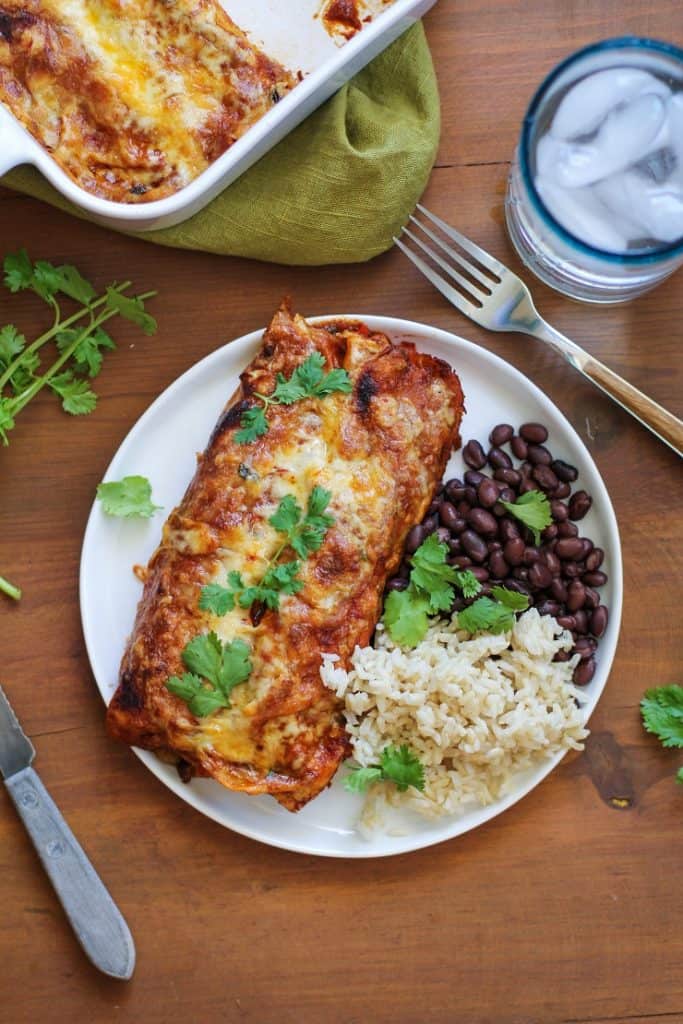 Small Batch Sweet Potato And Black Bean Enchiladas - The Roasted Root