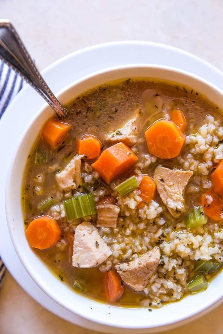 Crock Pot Chicken and Rice Soup - The Roasted Root