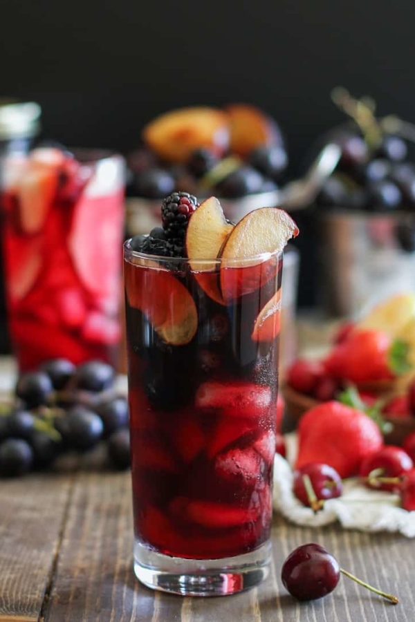 Halloween Sangria - two recipes for making a creepy Halloween cocktail that happens to be naturally sweetened