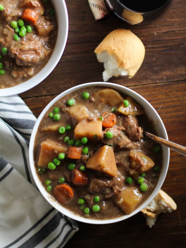 EASY CROCK POT BEEF STEW STORY - The Roasted Root