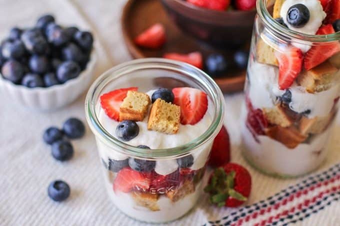 Paleo Mixed Berry Vanilla Cake Parfaits - The Roasted Root