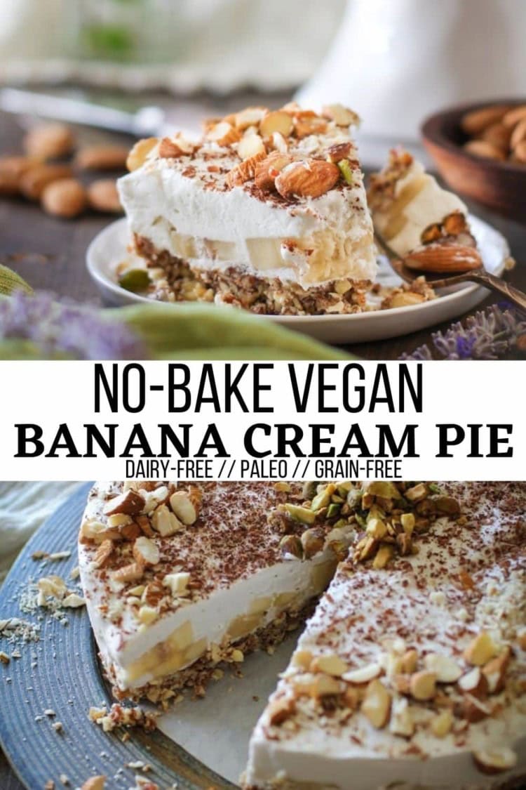 No Bake Vegan Banana Cream Pie (Paleo) - The Roasted Root