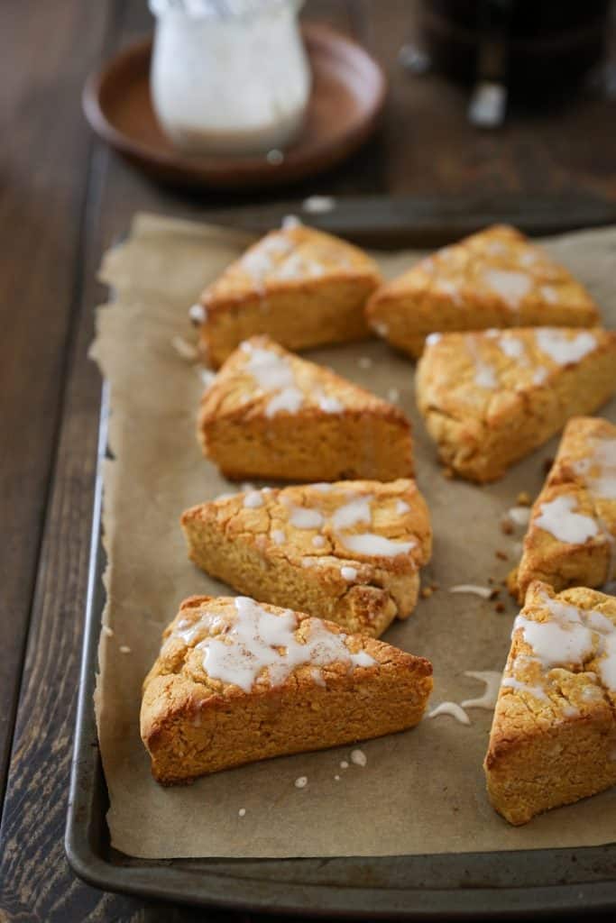 Vegan Pumpkin Scones with Coffee Glaze (Two Ways!) - The Roasted Root