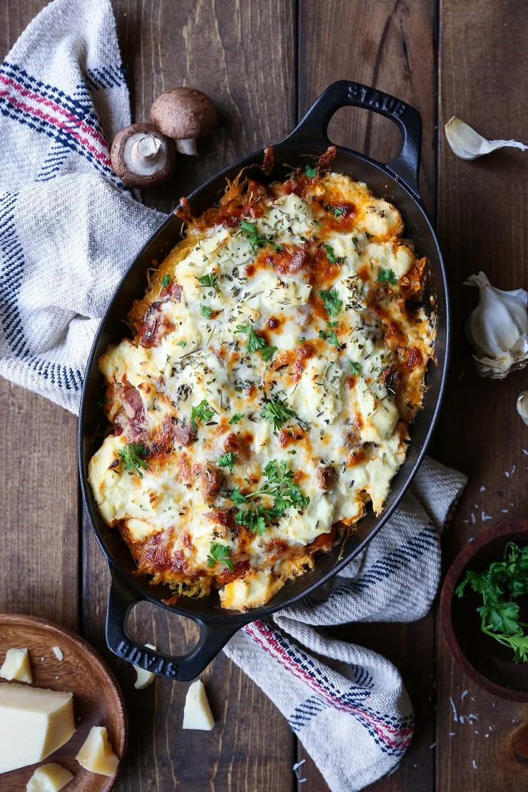 Mushroom Bolognese Spaghetti Squash Casserole The Roasted Root