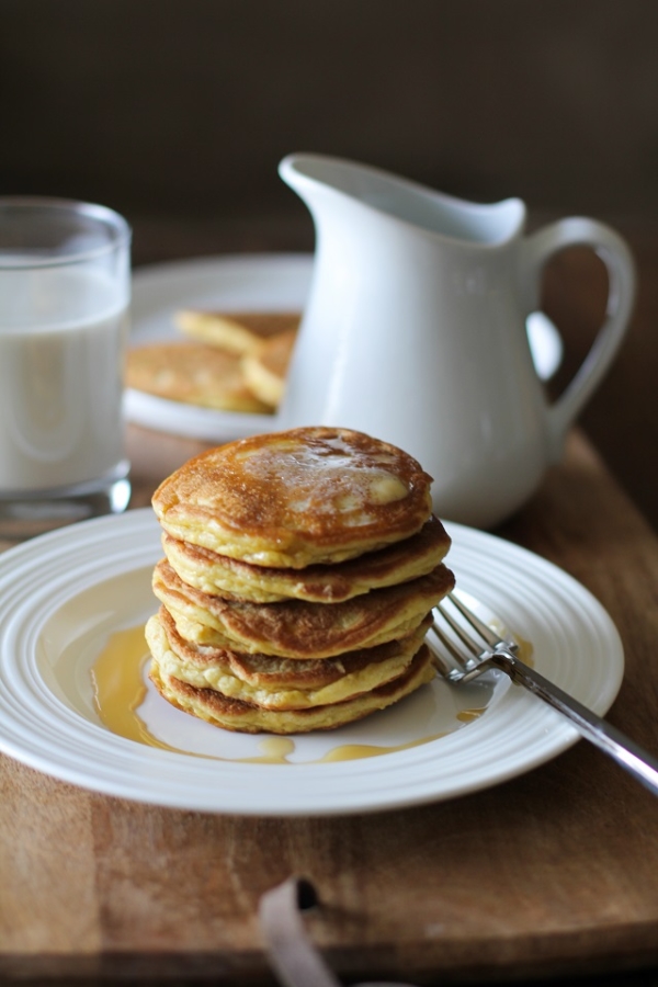 Basic Fluffy Coconut Flour Pancakes - gluten free, grain free, dairy free, and paleo | TheRoastedRoot.net #healthy #breakfast #recipe