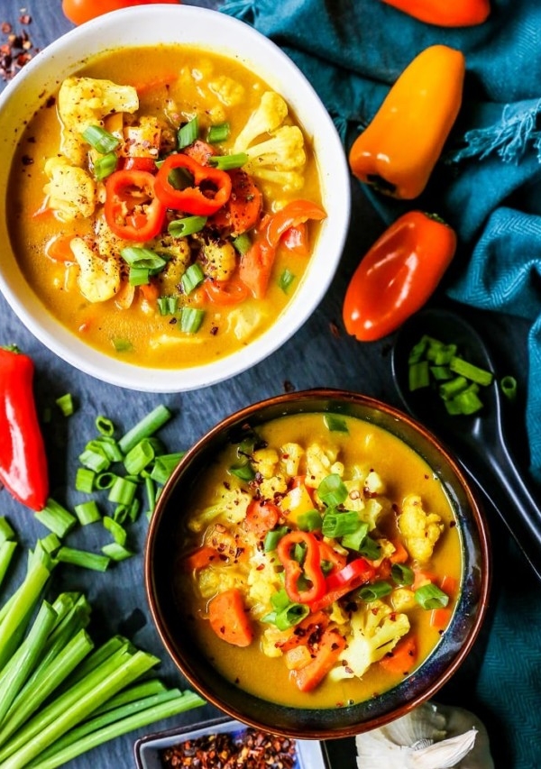 Coconut Curry Soup with Vegetables - vegan, paleo, whole30, healthy soup recipe