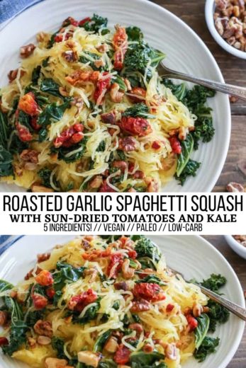 Roasted Garlic and Kale Spaghetti Squash with Sun-Dried Tomatoes - The ...