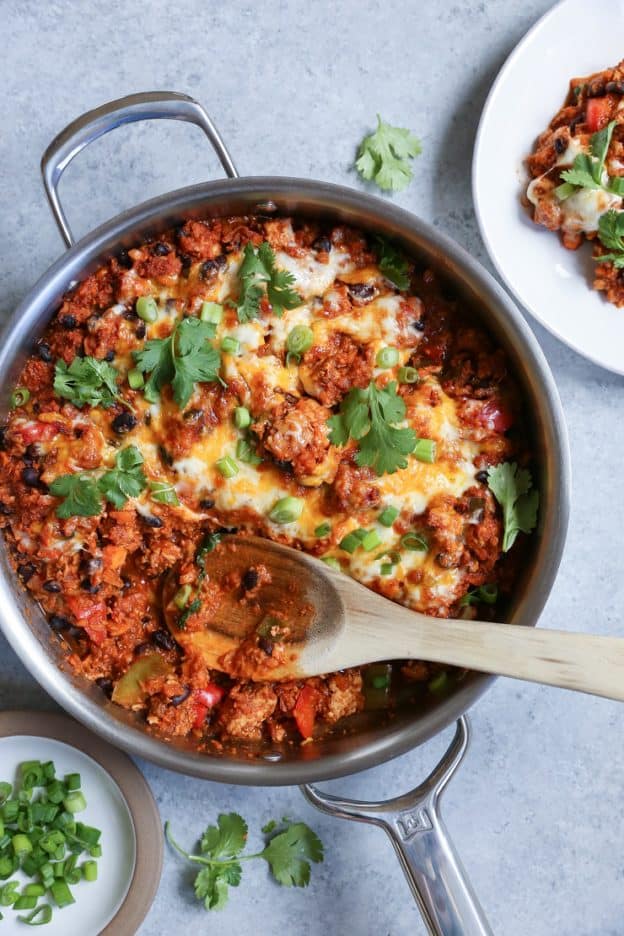 Turkey Black Bean Enchilada Skillet - The Roasted Root