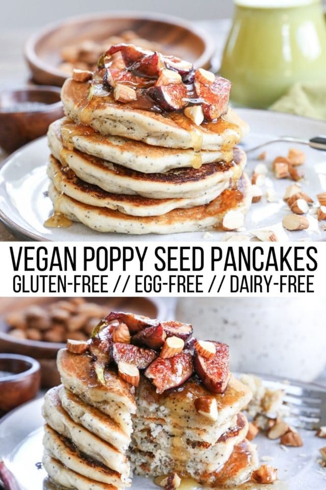 Vegan Poppy Seed Pancakes with Caramelized Figs - The Roasted Root