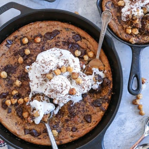 Almond Butter Chocolate Chip Skillet Cookie - Kalefornia Kravings