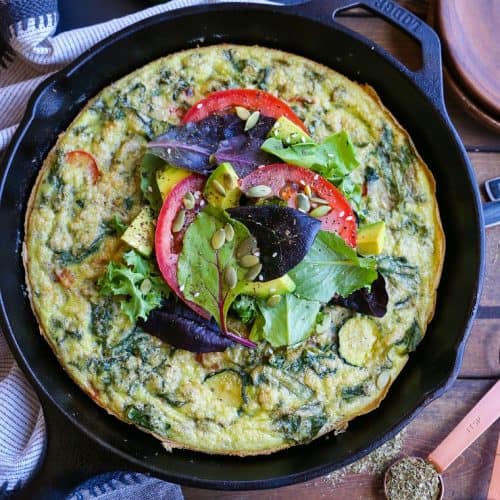 Summer Vegetable Avocado Frittata - The Roasted Root