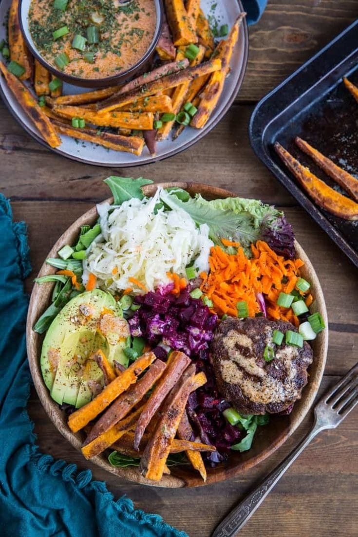 Burger Bowls with Chipotle Sauce - The Roasted Root