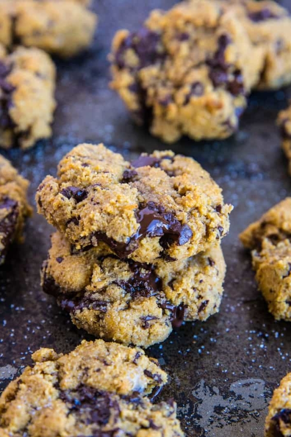 Paleo Pumpkin Chocolate Chip Cookies - grain-free, refined sugar-free, dairy-free and healthy | TheRoastedRoot.com