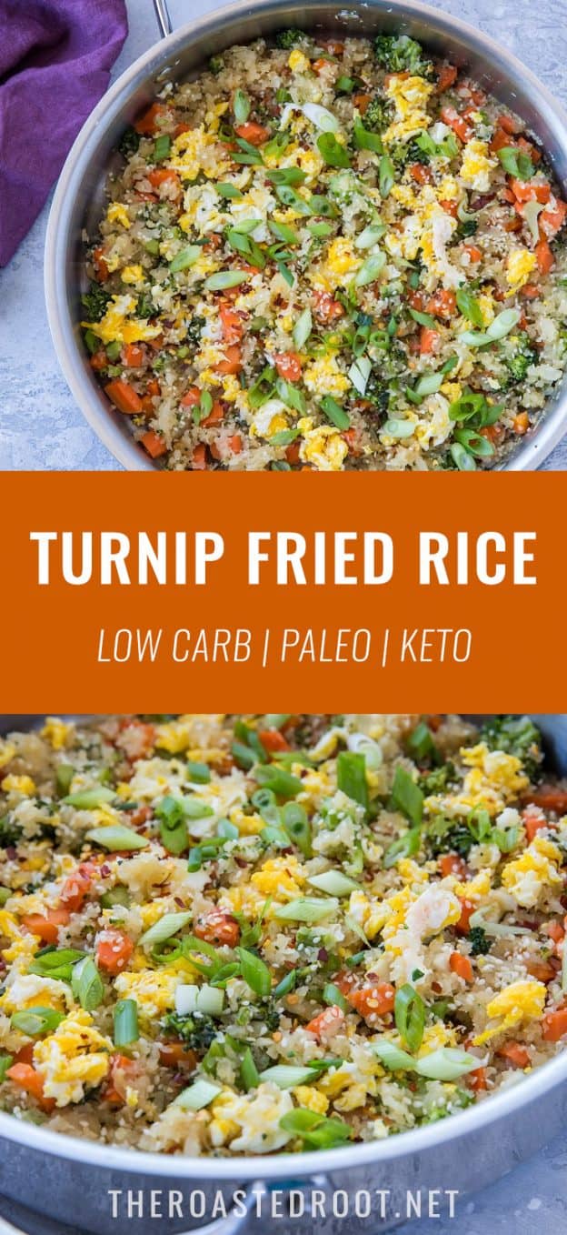 Turnip Fried Rice (Paleo, Keto) - The Roasted Root