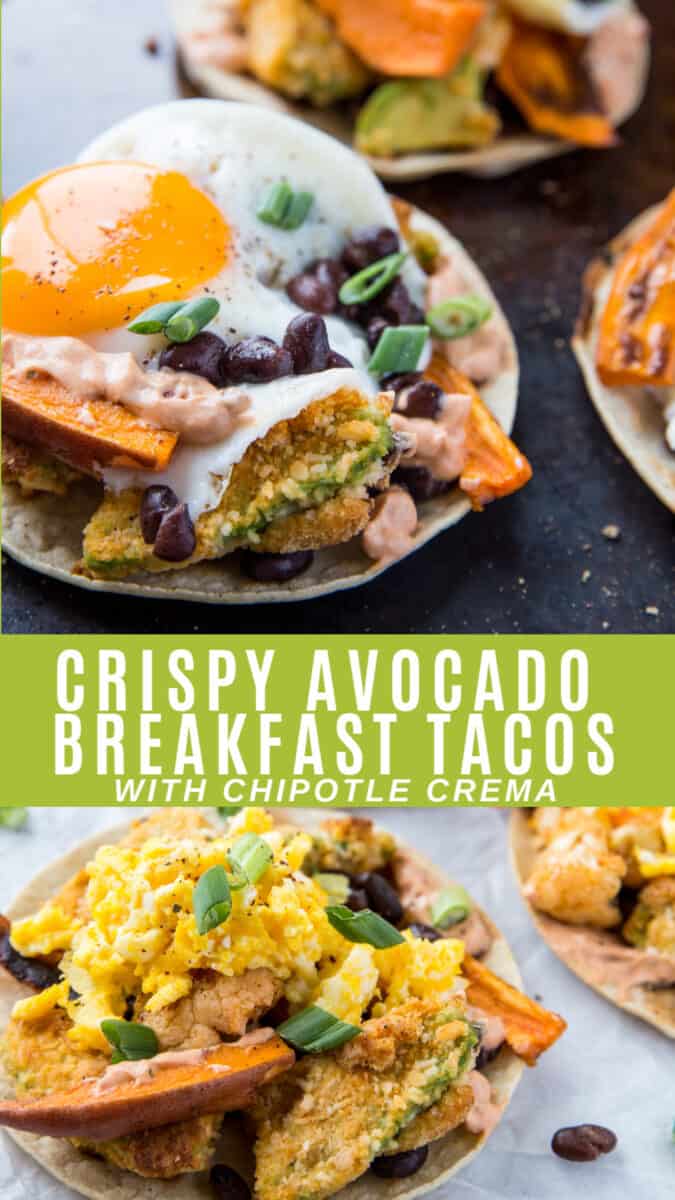 Crispy Avocado Breakfast Tacos - The Roasted Root