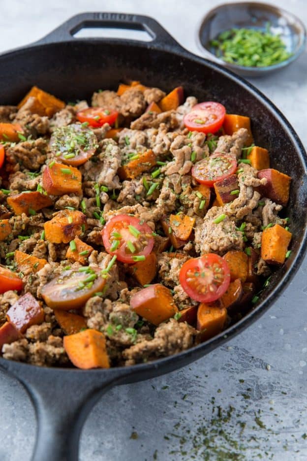 30-Minute Ground Turkey Sweet Potato Skillet - The Roasted Root