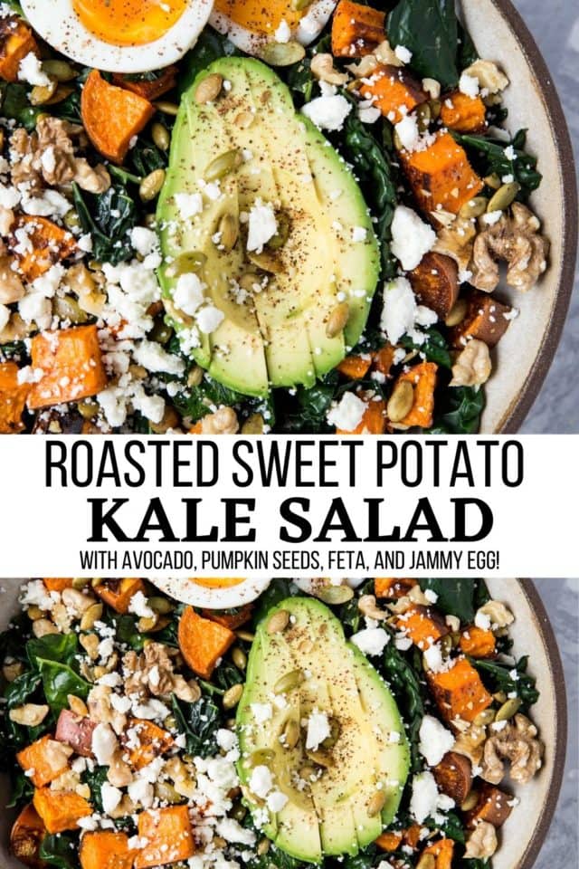 Roasted Sweet Potato Kale Salad with Avocado and Jammy Egg - The ...