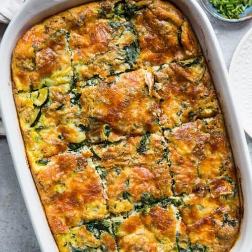 Zucchini Herb Sausage Breakfast Casserole - The Roasted Root