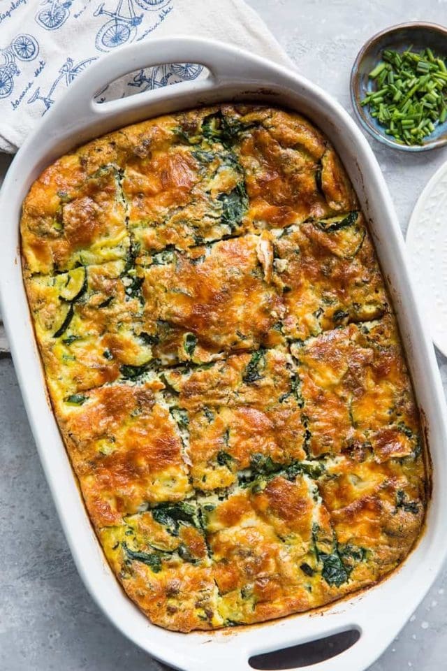 Zucchini Herb Sausage Breakfast Casserole - The Roasted Root