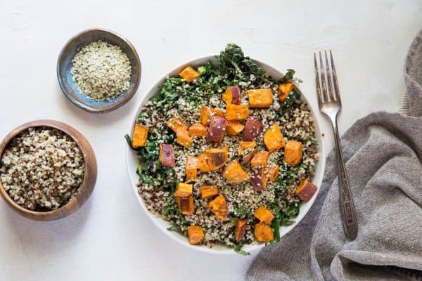 Roasted Sweet Potato Kale Salad with Quinoa - The Roasted Root