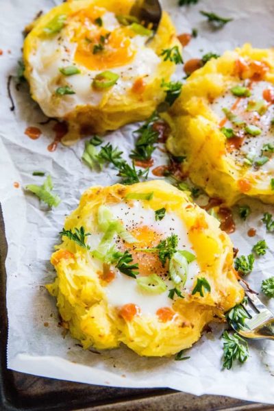 Spaghetti Squash Egg Nests - The Roasted Root