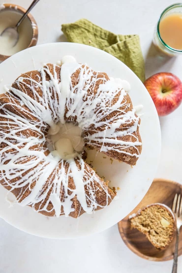 Gluten-Free Apple Bundt Cake - made with gluten-free flour and coconut sugar, this healthier apple cake is a beautiful breakfast or dessert | TheRoastedRoot.net