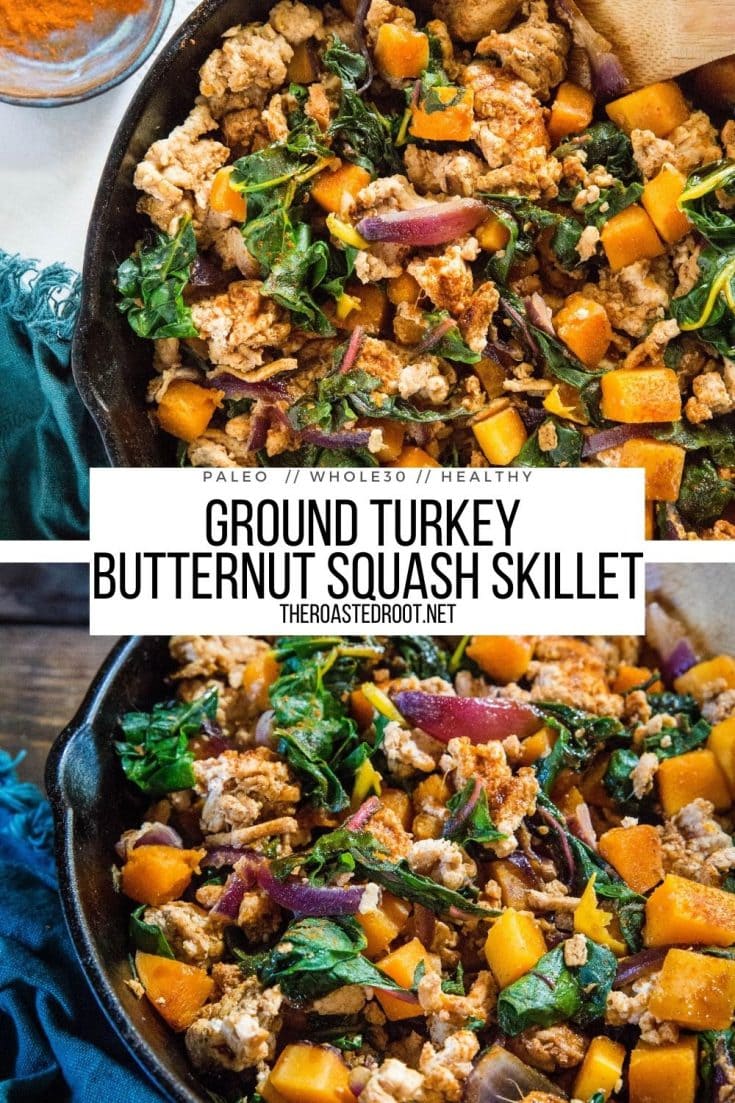 Ground Turkey Butternut Squash Skillet with Rainbow Chard - The Roasted ...