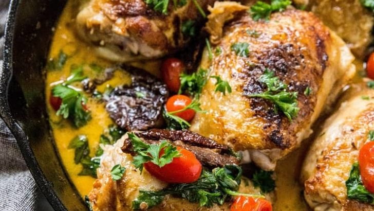 One Pot Creamy Tuscan Chicken (Paleo, Keto, Whole30) - The Roasted Root