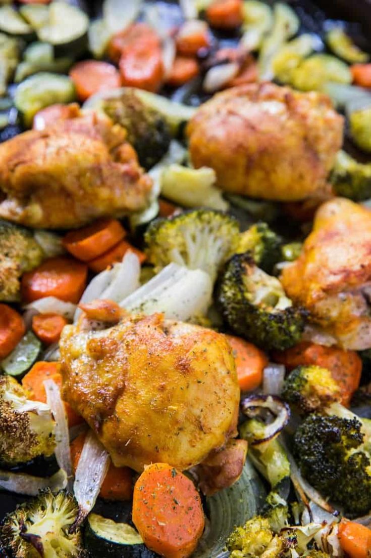 Turmeric Chicken Sheet Pan Dinner - The Roasted Root