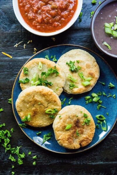 Gluten-Free Crispy Cheesy Flatbread (Pupusas) - The Roasted Root