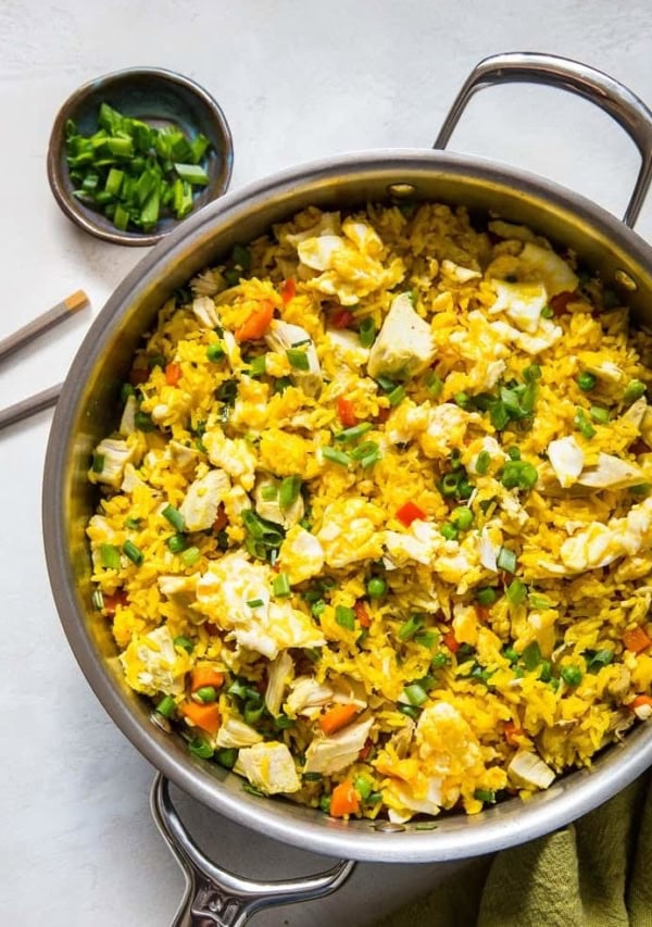 Turmeric Chicken Fried Rice - a vibrant, easy delicious gluten-free side dish