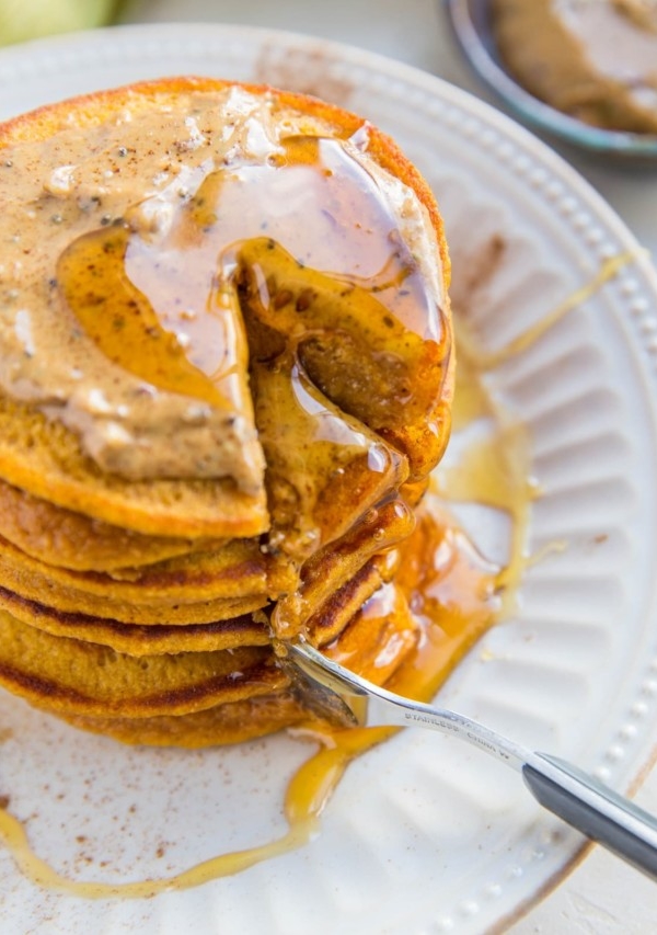 Gluten-Free Protein Pancakes made with sweet potato and rolled oats - an easy, delicious breakfast recipe