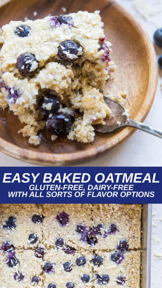 Easy Gluten-Free Baked Oatmeal with all sorts of flavor options. Dairy-free, refined sugar-free and healthy breakfast recipe