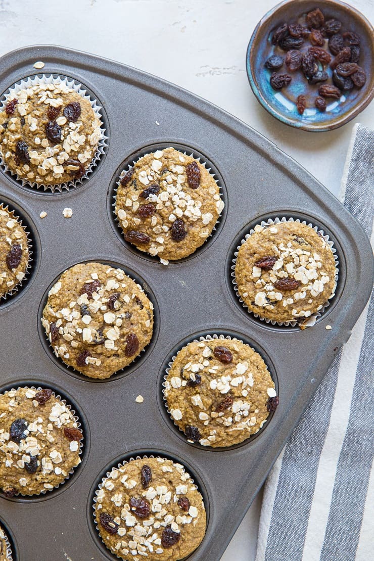 Gluten-Free Oatmeal Raisin Muffins (with rolled oats) - The Roasted Root