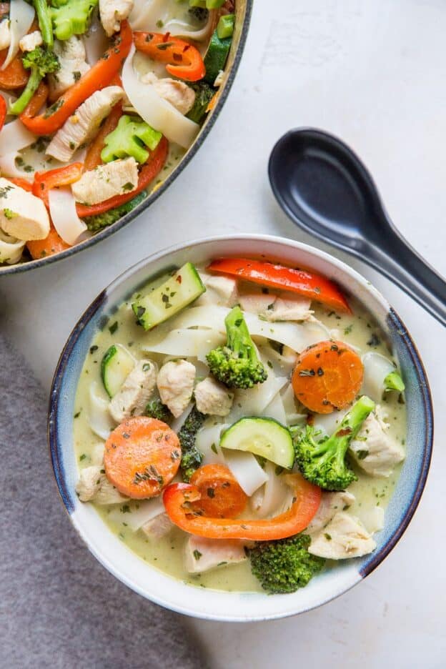 Green Curry Thai Noodle Soup - The Roasted Root